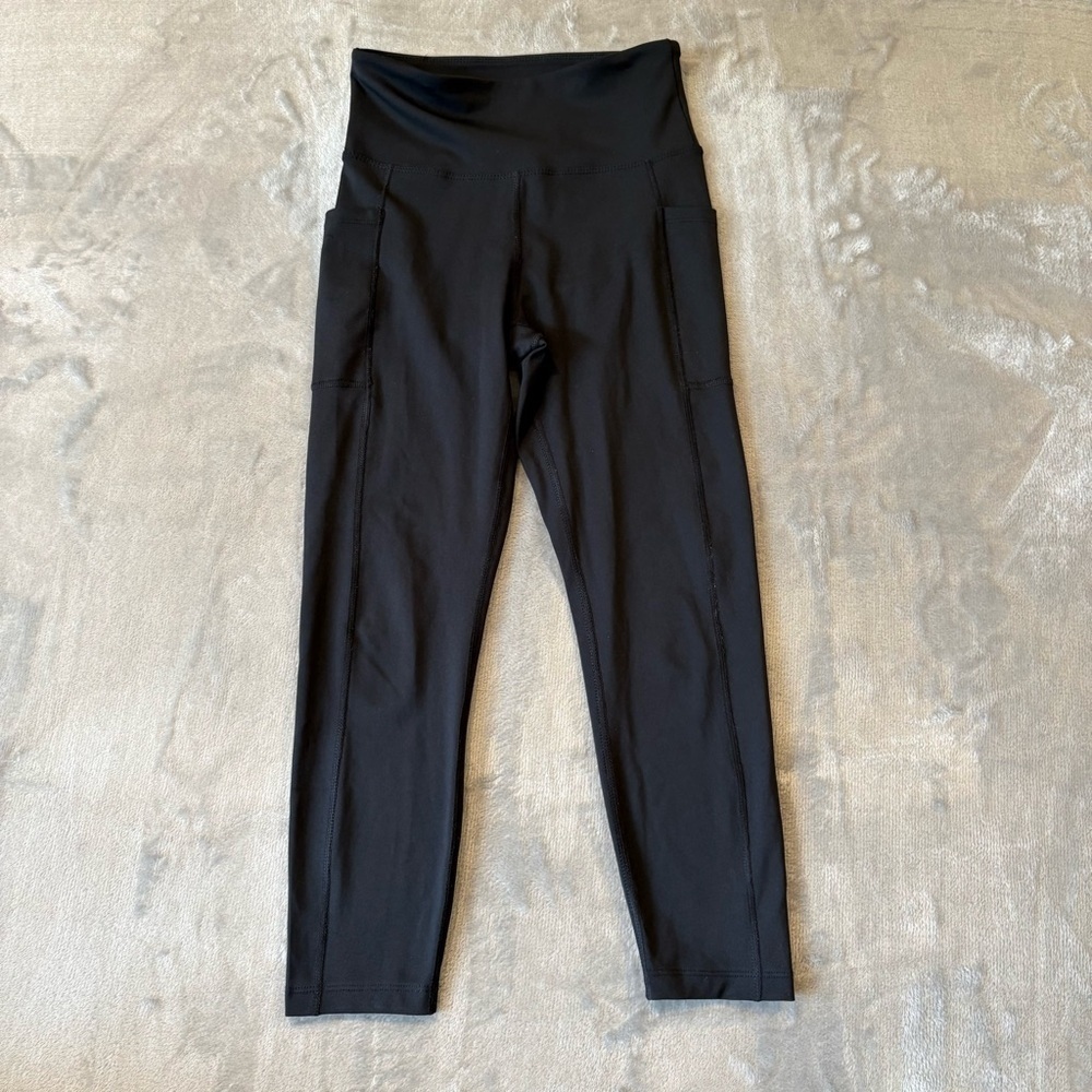 Bally Fitness High-Waisted Yoga Athletic Activewear Black Leggings Wmn’s Sz S